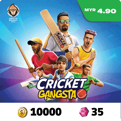 Cricket Gangsta Coin Pack 10000 + Gem Pack 35 MYS