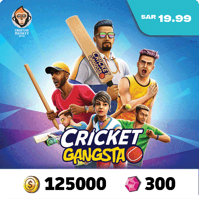 Cricket Gangsta Coin Pack 125000 + Gem Pack 300 KSA