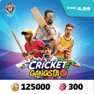 Cricket Gangsta Coin Pack 125000 + Gem Pack 300 KWT