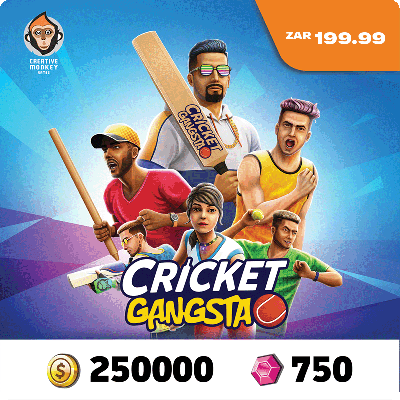 Cricket Gangsta Coin Pack 250000 + Gem Pack 750 RSA