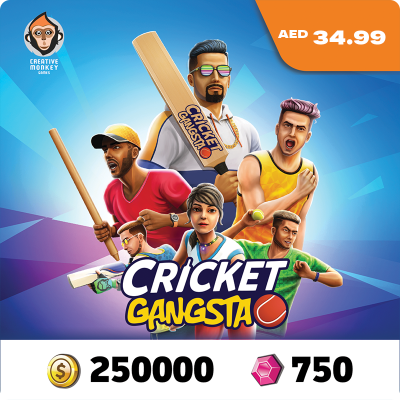 Cricket Gangsta Coin Pack 250000 + Gem Pack 750 UAE