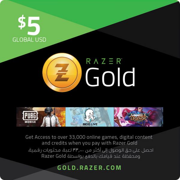 Razer Gold US $5 with instant code delivery by email