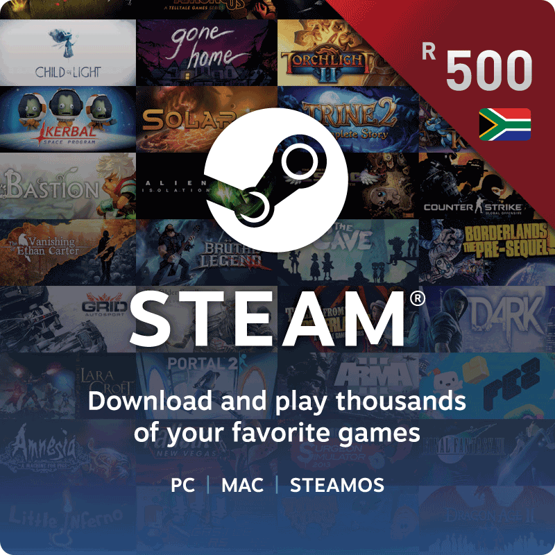 Steam South Africa - R 500 Gift Card With Instant Code Delivery