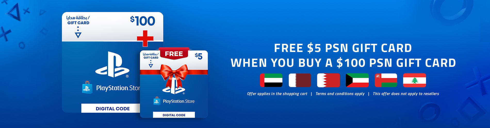 FREE $5 PSN with every purchase of $100 PSN wallet top-up 
